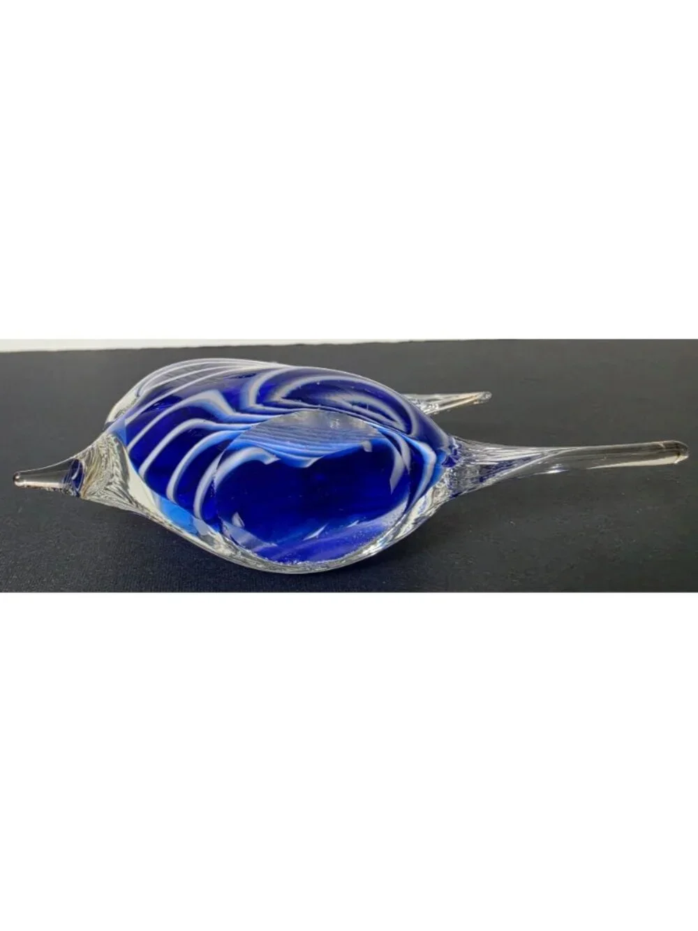 Blue Clear Art Glass Angelfish Figurine Paperweight 5